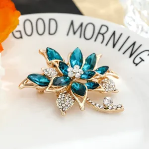 Pha Lê Hoa Trâm Phụ Nữ Mới Cao cấp Tinh Tế Wedding Party Hợp Kim Mạ Vàng Thiết Kế Ngực Lắp Ráp Phương Tây Đồ Trang Sức <span class=keywords><strong>Pins</strong></span> - Product Image 3