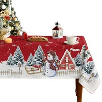 Nappe de Noël et de mariage en polyester, motif floral, imperméable, infroissable, résistante à l'usure, pour fêtes et restaurants, personnalisable, avec marque