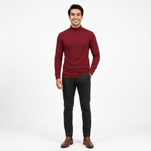 New OEM Custom logo Soft <b>Mock</b> <b>Neck</b> Sweatshirt Long Sleeve Half Turtleneck Pullover Shirts for Men OEM - Product Image 1