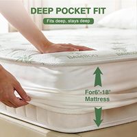 Protège-matelas respirant et imperméable Aosen 270 GSM en viscose de bambou rafraîchissante, fabriqué à partir de bambou, avec bords ajustés profonds