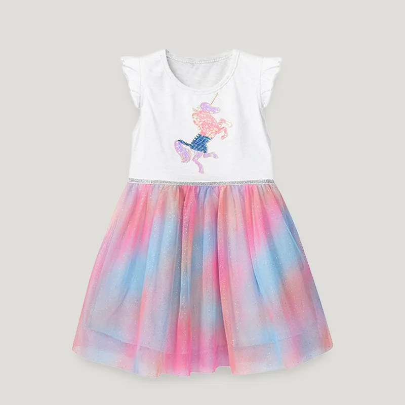 子供女の子服子供服プレーントップカラフルな夏のノースリーブの小さな女の子のドレス