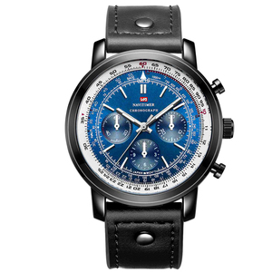 Montre de luxe pour homme, chronographe mécanique automatique, 43 mm, lunette à règle coulissante, cadran multiple, montre-bracelet - Product Image 3