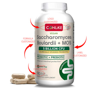 Suplemen Probiotik Saccharomyces Boulardii Label Pribadi 5 Miliar CFU Prebiotik Enzim Pencernaan Bersertifikat GMP Makanan Kesehatan - Product Image 6