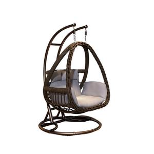 <span class=keywords><strong>Mesa</strong></span> <span class=keywords><strong>de</strong></span> Café <span class=keywords><strong>de</strong></span> Ratán Moderna <span class=keywords><strong>de</strong></span> Diseño Simple para Exteriores con Silla Colgante Giratoria Doble y Cojín Impermeable para Patio o Balcón - Product Image 6