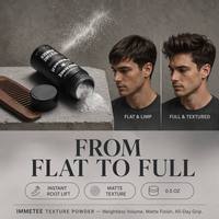 Poudre volumisante Immetee 15g, fini mat, volume instantané, poudre coiffante pour hommes, marque privée