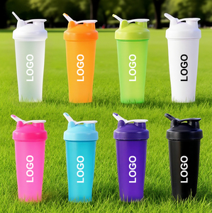 Marketing Promotion Gift Item 600ml White Bpa Free Plastic Sport Workout Gym Protein <strong>Shaker</strong> Tumbler Bottle with Custom Logo - Product Image 1