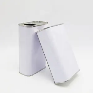 1 Liter White Jerry Can Square Oil Tin Can With Flexible Spout Lid