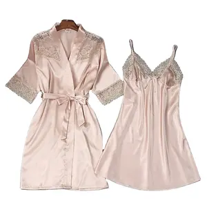देवियों गर्म सेक्सी शुभ पोशाक अनुकूलित डिजाइन साटन बागे सूट महिलाओं nightgown रात पोशाक पर्ची पोशाक के लिए शाम सेक्सी पजामा