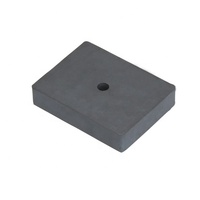 Magnet Blok Ferit dengan Lubang Tengah, Magnet Keramik Permanen untuk Pemasangan Motor, Sensor, dan Peralatan Industri