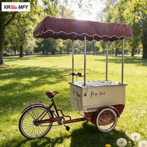 Chariot de vente de crème glacée remorquable avec parasol, chariot mobile de restauration rapide, chariot de crème glacée en métal résistant à la rouille pour l'extérieur - Product Image 5