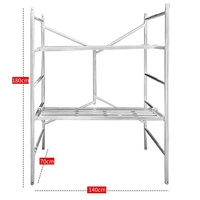 Échafaudage mobile en acier de 1,8 m, échafaudage miniature multifonction pliable avec plateformes métalliques et roulettes