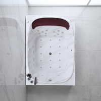 Moderna Bañera de Hidromasaje Acrílica Rectangular de 1.82m para 2 Personas, con 30 Jets, para Adultos