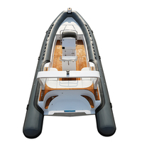 Yacht de sport de luxe en fibre de verre de 25 pieds pour 14 bateaux à rames de pêche à la dérive avec moteur pour le divertissement sur le lac