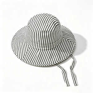 Sombrero de Sol Unisex con Rayas Blancas y Negras, Ala Ancha, Protección UV UPF50+, Resistente al Viento, con Correa Ajustable, Plegable, para Viajes, Playa y Actividades al Aire Libre - Product Image 2