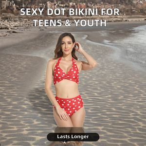 ชุดบิกินี่ลูกไม้ 2 ชิ้น ลายจุดสุดเซ็กซี่สำหรับวัยรุ่น 18 ปี พร้อมชุดว่ายน้ำสำหรับเด็กสาว ผลิตจากผ้าสแปนเด็กซ์/ไนลอนที่เป็นมิตรกับสิ่งแวดล้อม เหมาะสำหรับใส่ไปชายหาด - Product Image 2