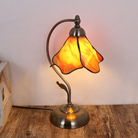 Lampe de table BIFANG moderne en fer avec dôme en verre teinté, LED AC 110V, style jaune, idéale pour une salle de lecture