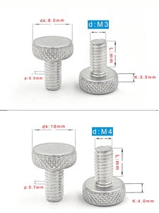 Viti a testa zigrinata anodizzate colorate metriche M3 M4 <span class=keywords><strong>M5</strong></span> M6 con <span class=keywords><strong>dimensioni</strong></span> da disegno per uso di regolazione macchinari - Product Image 6