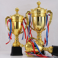 Trofeo Universal de Metal Grabado con Láser, Corona, para Eventos Deportivos, Regalos Empresariales, Doble Asa, Personalización de Logotipo