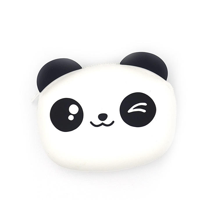 Cute Waterproof Cartoon Panda Mini Silicone Wallet Coin Purse with Customized Color for Kids Ages 7-12