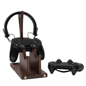 Wooden <b>Headset</b> <b>Stand</b> With Controller Holder 10.6 In Adjustable For Video Game Consoles Modern Simple Design - Product Image 2