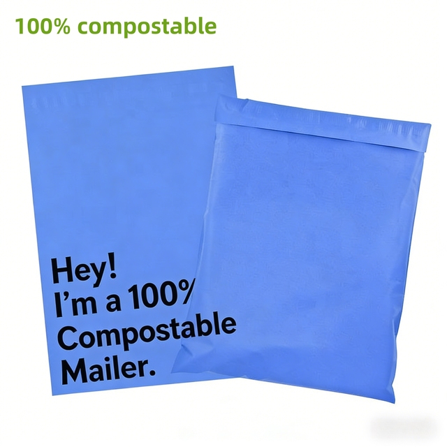 XC-BIO Biodegradable Compostable PLA+PBAT Mailer Bags Thickened Garment Shipping Bags Waterproof Self Sealing Parcel Shoes Fur
