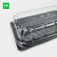 Emballage en plastique PET gaufré jetable pour les conserves au micro-ondes Sandwich Sushi Pizza Salade Pet Food Hamburger Pain Sucre