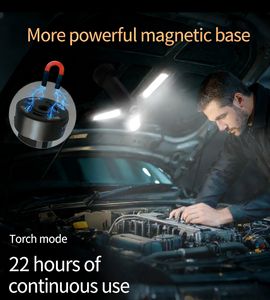 Lanterne de <span class=keywords><strong>camping</strong></span> à base magnétique, portable, pour réparation automobile, urgence, randonnée en plein air, rechargeable - Product Image 3
