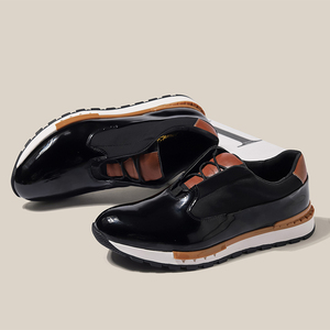 Chaussures décontractées pour hommes, baskets en cuir de vache véritable, design personnalisé, respirantes, tendance mode pour hommes - Product Image 3