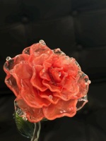 Rose en verre naturelle transparente rouge faite à la main pour la fête des Mères, décoration élégante pour la maison, salon, remise de diplôme, Noël