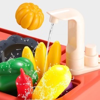 Ensemble de jouets de cuisine en plastique de 74 cm pour jeu d'imitation, 43 pièces, vaisselle, table, musique, lumière, certifié sécurité, 3 piles AA non incluses, pour enfants