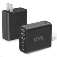 Chargeur mural rapide magnétique multi-ports HNT Wholesale 65W PD QC3.0, 3A+3C ports, pour téléphone portable, certifié CE FCC