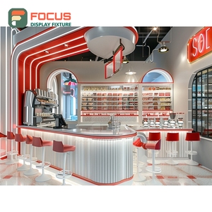 Freestanding Coffee Service <b>Counter</b> Checkout Shelf Condiment Area Store Cafe <b>Counter</b> Display - Product Image 1