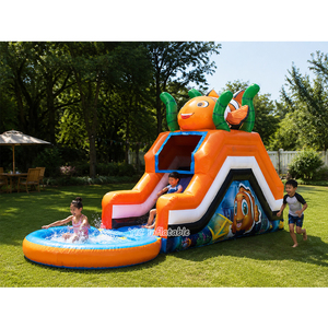 Tobogán Acuático Inflable <span class=keywords><strong>Infantil</strong></span> con Diseño <span class=keywords><strong>de</strong></span> Pez Payaso, con Piscina y Rampa <span class=keywords><strong>de</strong></span> Escalada para Entretenimiento <span class=keywords><strong>Infantil</strong></span> - Product Image 1