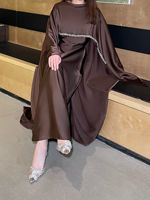 Nouvelle Abaya de Luxe Faite à la Main à Dubaï, Robes Modestes Multicolores pour Femmes Musulmanes, Style Cape en Satin avec Strass