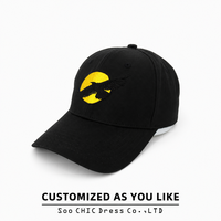 Casquette de baseball en coton noir personnalisée Soochic, broderie logo avant/arrière, design sportif unisexe, chapeau de fitness d'extérieur pour les quatre saisons