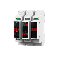 Detektor tampilan Digital LED Modular Mini, Voltmeter rel Din tegangan fase tunggal AC80-500V 0-99Hz