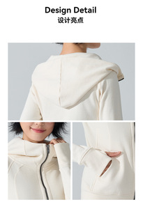 Giacca Sportiva da Donna, Spessa e Confortevole, Felpa con Cappuccio Calda per Fitness, Corsa e Yoga, Slim-fit con Zip - Product Image 6