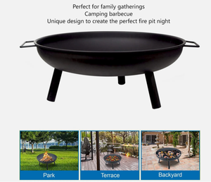Camping en plein air <span class=keywords><strong>Barbecue</strong></span> Grill 60/70/80/90/100cm Portable Noir Métal Fer Chauffage Brasero <span class=keywords><strong>Cheminée</strong></span> avec Trois Pieds <span class=keywords><strong>pour</strong></span> Bois de Chauffage - Product Image 3