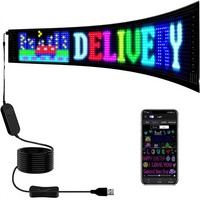 Panneau de matrice LED programmable contrôlé par application, alimenté par USB 5V DC, pour la publicité à domicile, dans les taxis et les centres commerciaux