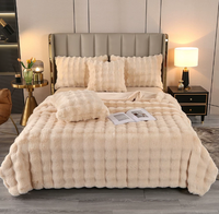 Nouvelle Couverture de Lit Moderne Épaisse en Fausse Fourrure de Lapin 2026 – Grande Taille Luxe en Fausse Fourrure de Vison Douillette pour Chambre à Coucher
