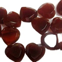 Pierre de cœur naturelle, agate rouge, pierres facettées en forme de cœur - Product Image 4