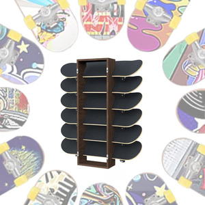 Support de <span class=keywords><strong>rangement</strong></span> pour planche à roulettes à 6 niveaux, support <span class=keywords><strong>mural</strong></span> en bois, support pour planche à roulettes, organisateur de planche à roulettes - Product Image 5