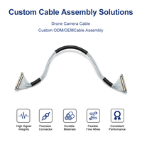 Câble micro-coaxial électronique personnalisé ICape, assemblage de connecteurs doubles 26 broches à pas de 0,3 mm (conducteur en cuivre plaqué argent PTFE/FEP)