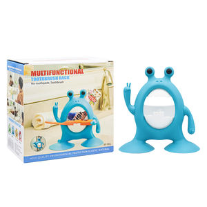 子供用歯ブラシホルダーセットサクションカップバスルームオーガナイザー楽しいカエルかわいい漫画子供用歯ブラシホルダー - Product Image 2