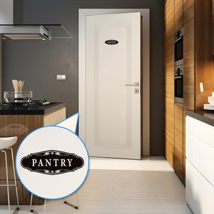 Autocollant de porte de garde-manger ovale en PVC imperméable, design traditionnel, 22,75x8,75 pouces - Product Image 1