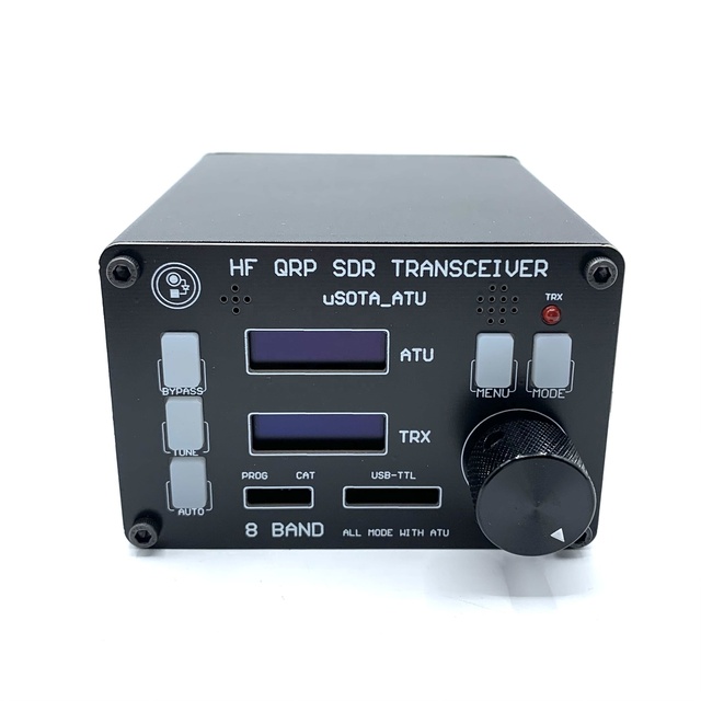 USDX SDR Transceiver All Mode QRP Transceiver 8 Band HF Ham Radio Built-in ATU-100 Antenna Tuner Dual OLED Screen Display