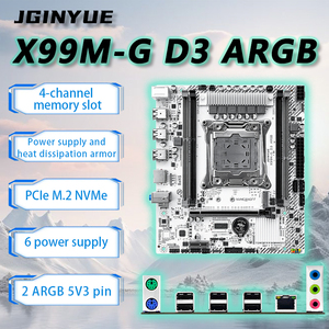 JGINYUE X99M-G DDR3 ARGB Anakart M-ATX Xeon E5 2676V3/2673V3/2666V3/2696V4 CPU DDR3 RAM için 3/M.2 (NVMe) 4 Bağlantı Noktası - Product Image 1