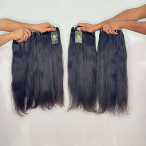 Extensions de cheveux humains bouclés, mèches de cheveux indiens de temple, cheveux bruts cambodgiens d'un seul donneur, cuticules alignées - Product Image 1