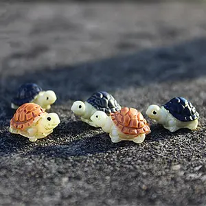 Mini lindo tortuga modelo en miniatura artesanía resina terrario decoración paisaje Jardín de hadas decoración macetas cactus adornos