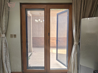 Ventanas Francesas de Madera Revestidas de Aluminio con Rotura de Puente Térmico, Aislamiento Acústico de 40dB, para Cocina y Uso Exterior, Garantía de 5+ Años